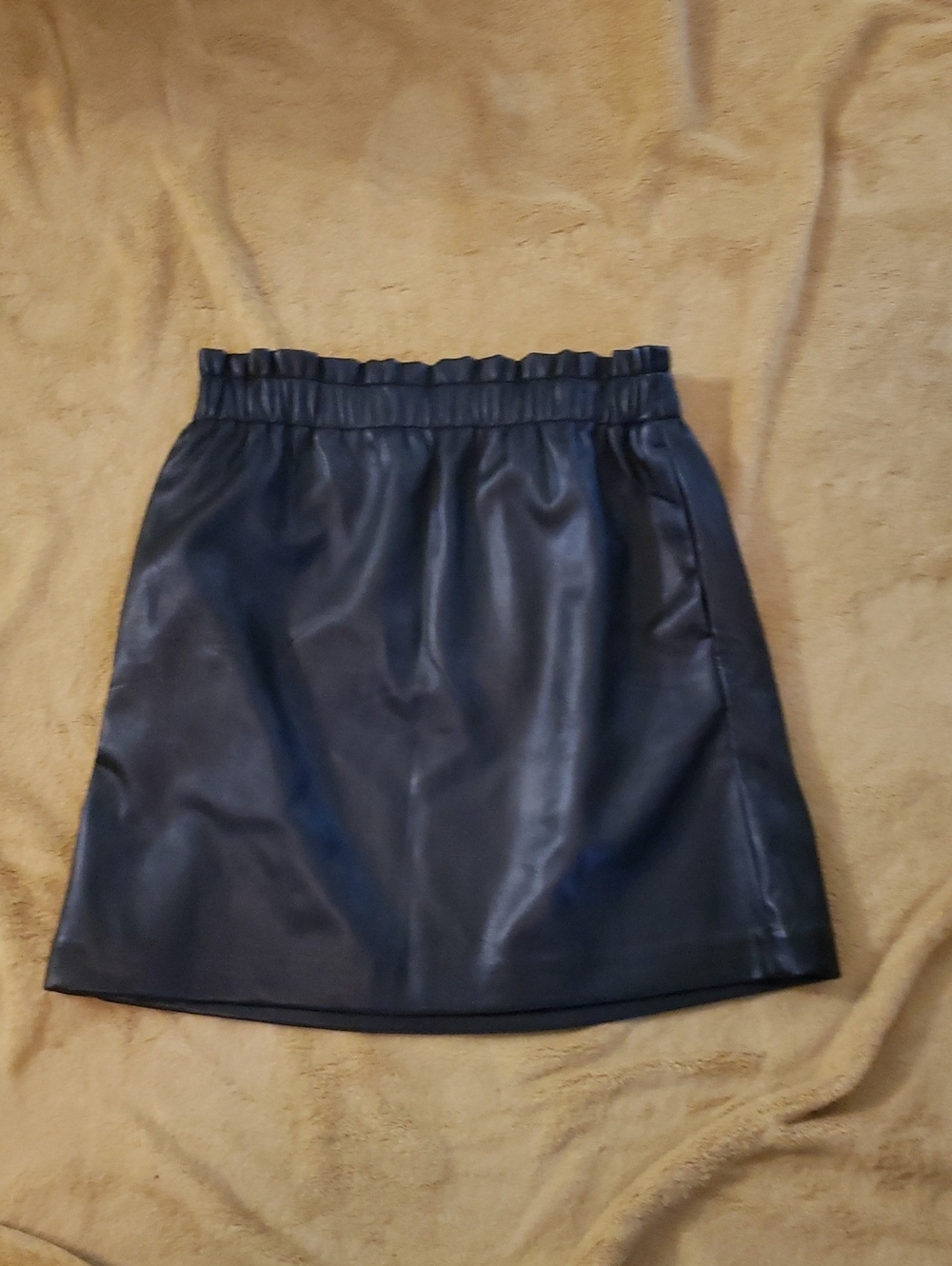 The Loft Women's Black Faux Leather A-Line Skirt